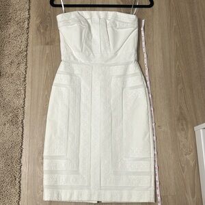 Strapless white dress